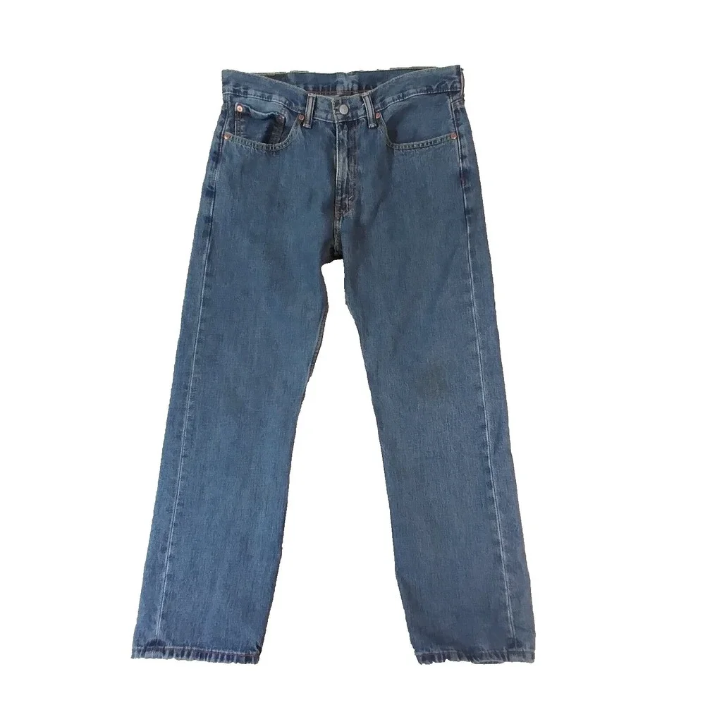 Levis‎ 505 Mens Jeans 34x30 Regular Fit Straight Blue Denim Classic Pants
